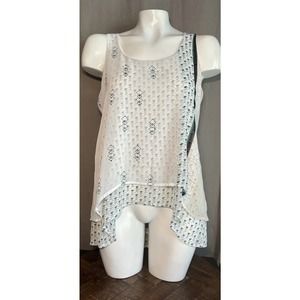 White House Black Market Womens Size XS White Sheer Layer Sleeveless Tank top